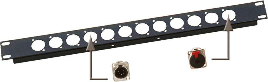 JV CASE Rackpanel 1 unit for 12x XLR connectors