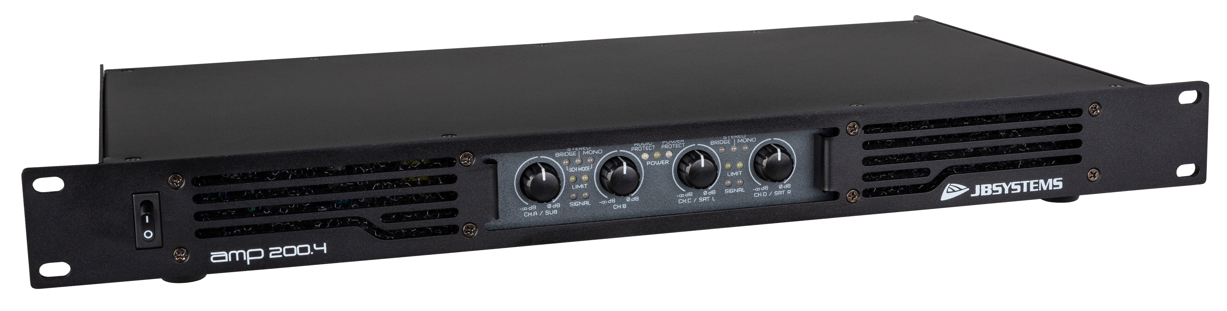 Professional 4-channel power amplifier in an extremely compact 19" 1U-housing