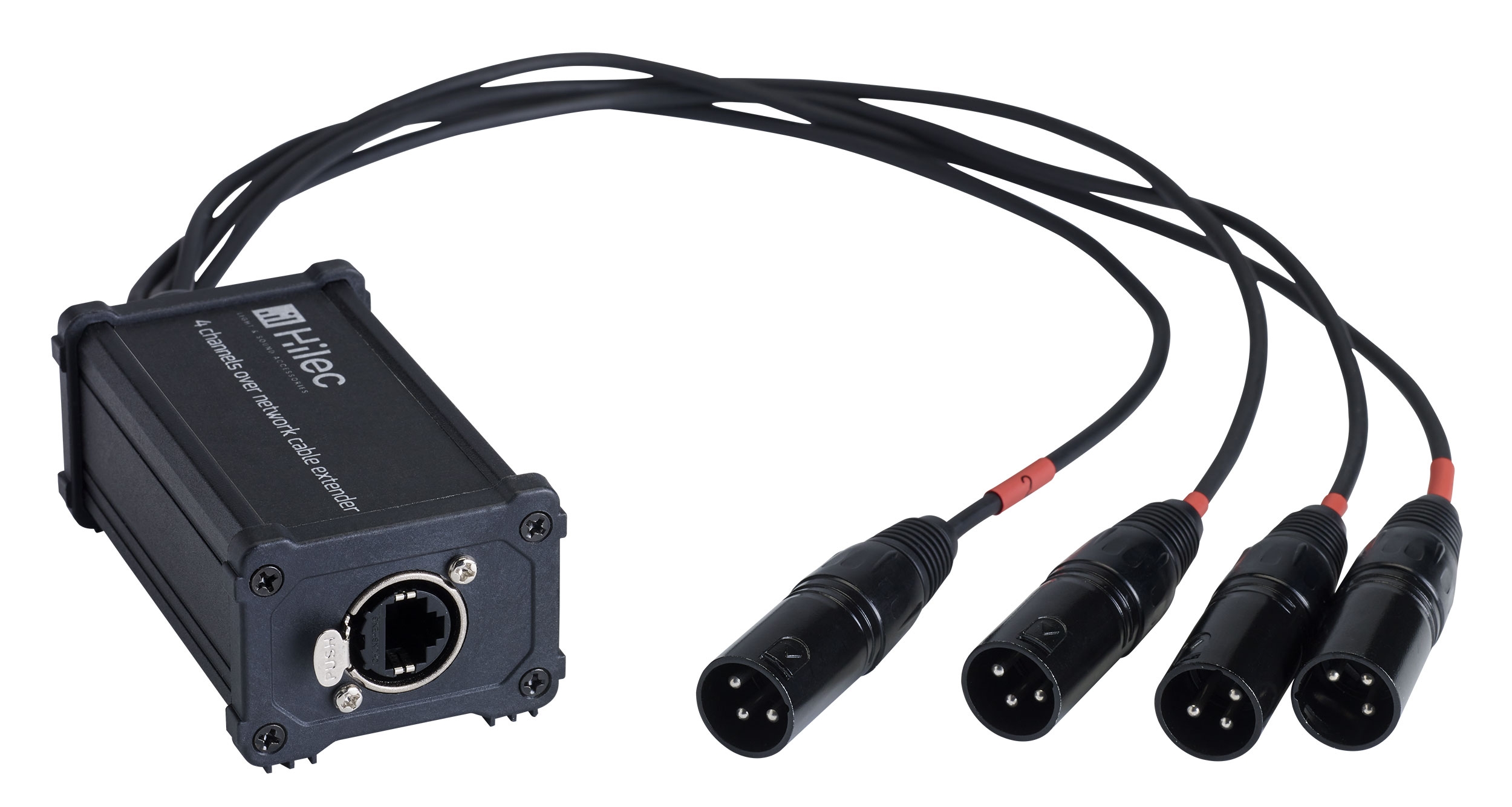 RJ45 / XLR3M adapter box for audio or DMX signal