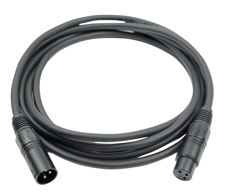 DMX kabel XLR 3pin mannelijk / XLR 3pin vrouwelijk - 1m
