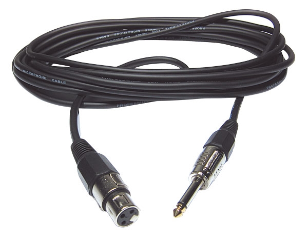 XLR female / Jack male mono microphone cable - 1.5m