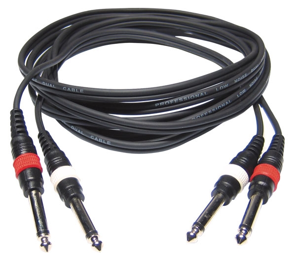 2x 4mm - 2x Male mono Jack / 2x Male mono Jack line cable - 6m