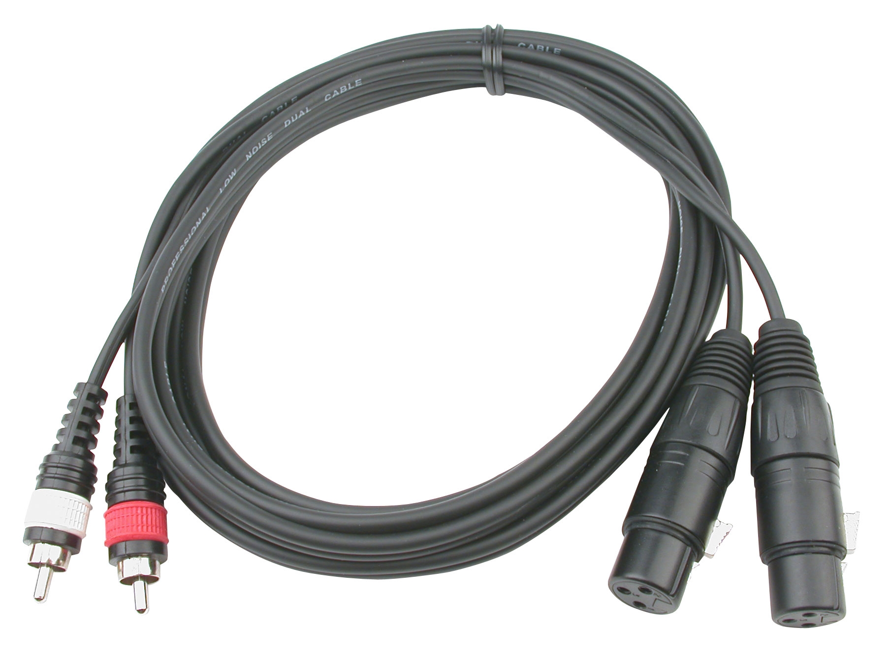 2x 4mm 2x Female XLR / 2x Male RCA line cable - 1.5m