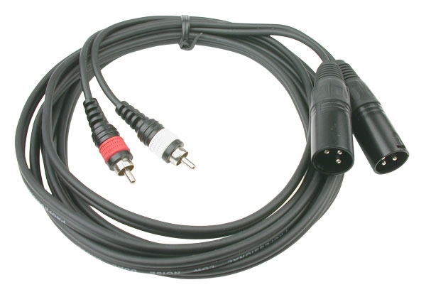 2x 4mm 2x Male XLR / 2x Male RCA line cable - 1.5m