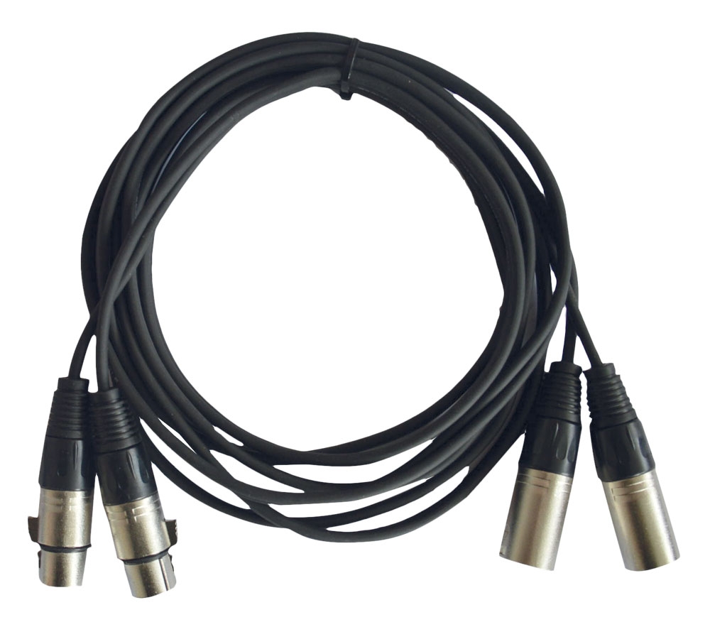 2x Male XLR / 2x Female XLR cable - 0.6m