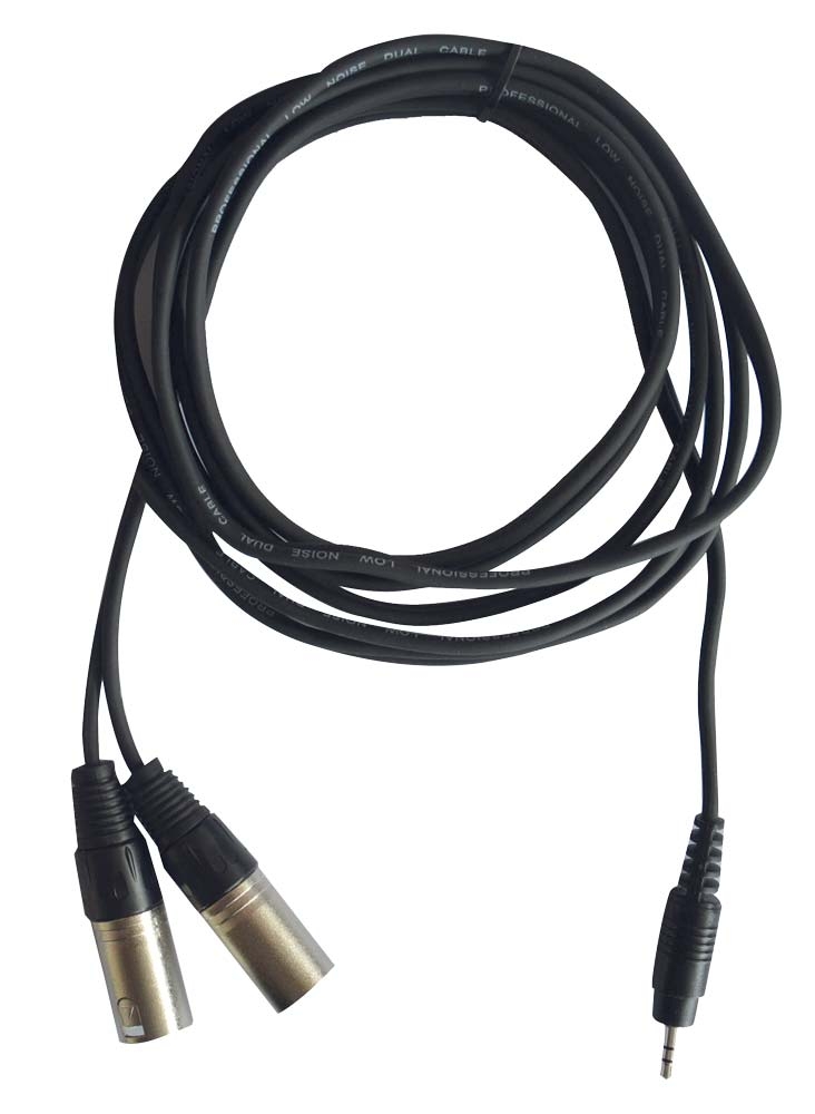 1x mannelijke stereo mini Jack 3.5 / 2x mannelijke XLR kabel - 1,5m