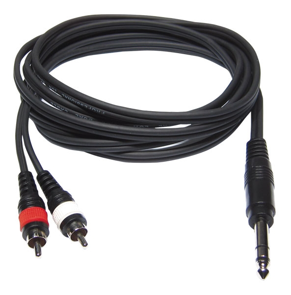 2x 4mm 1x Male stereo Jack / 2x Male RCA line cable - 1.5m