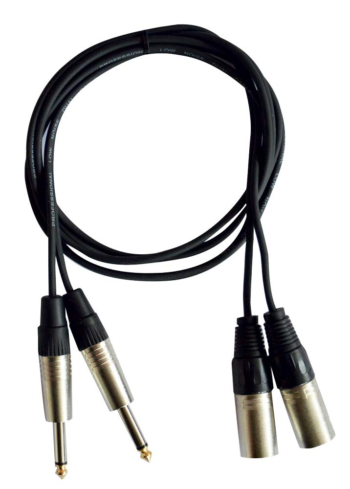 2x Mono 6.35 Jack / 2x Male XLR cable - 1.5m