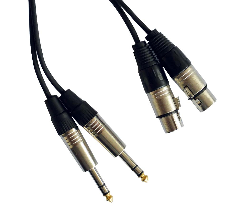 2x vrouwelijke XLR / 2x mannelijke stereo Jack kabel - 1.5m