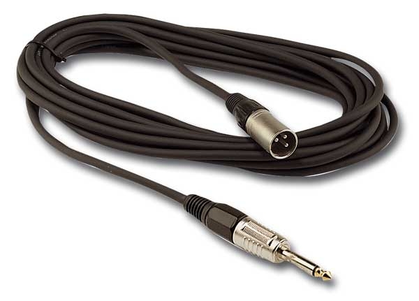 XLR male / Jack 6.35 mono male microphone cable - 1.5m