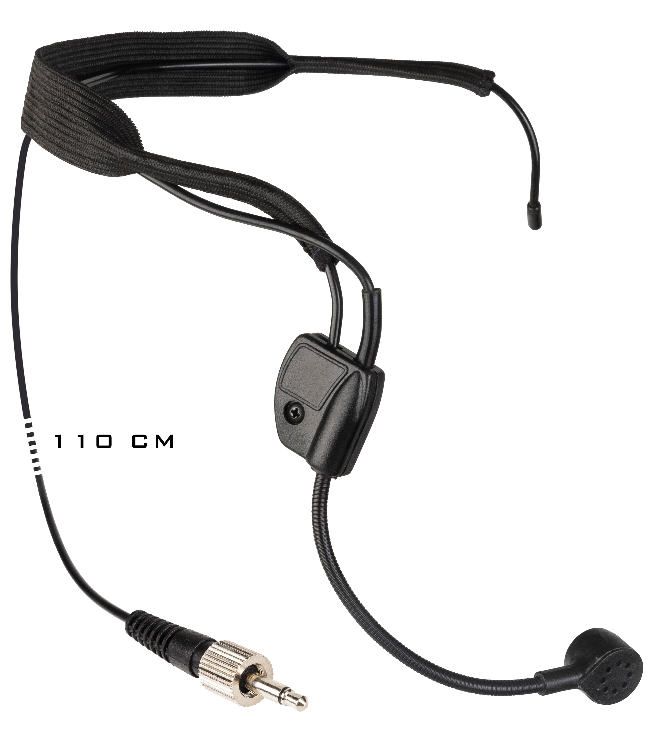 Very robust headset condenser microphone with lockable mini-jack for use with the HF-BPACK