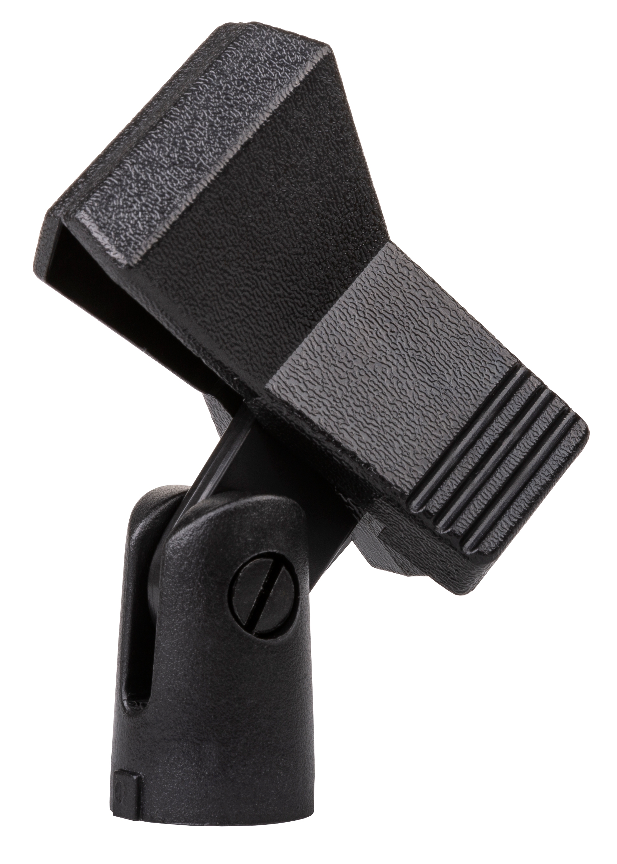 Microphone holder with squeeze spring for both wired and wireless handheld microphones