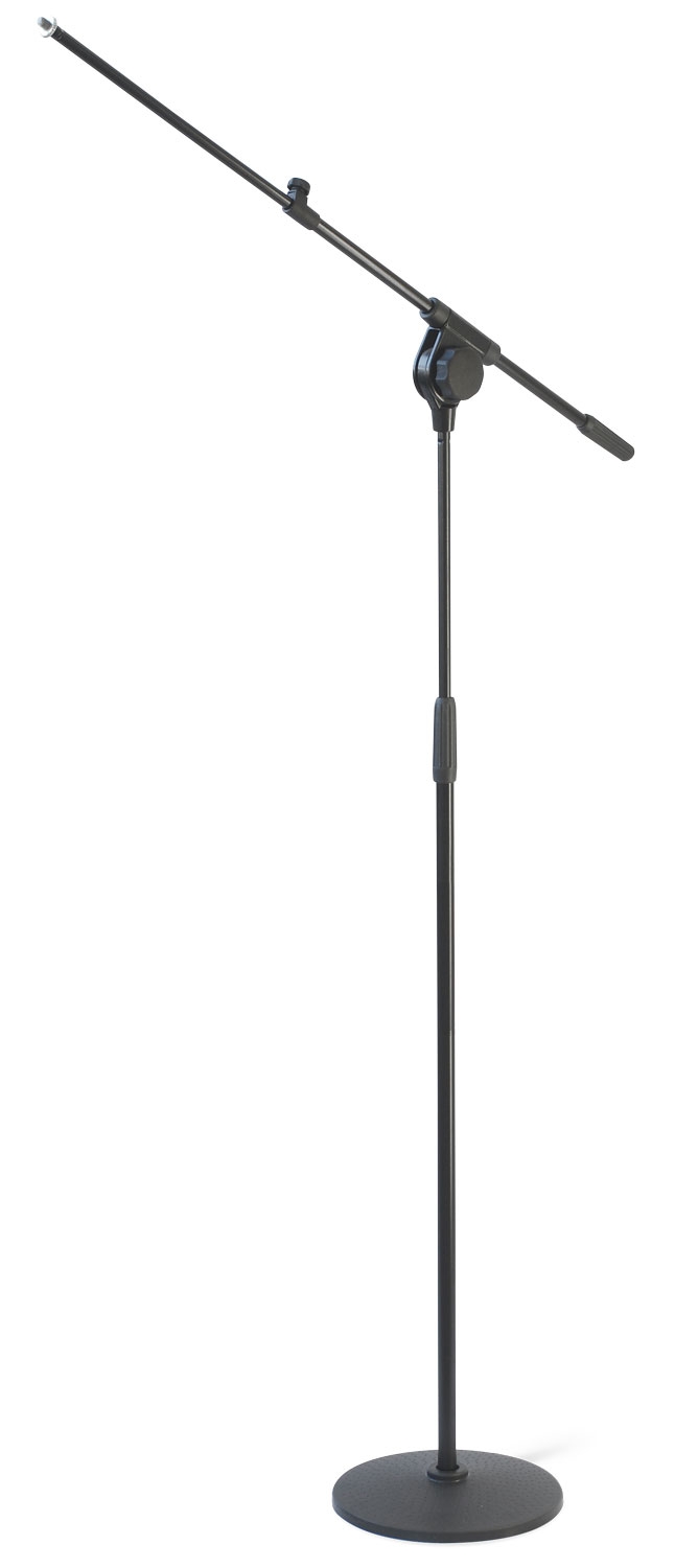 Telescopic microphone stand with a heavy baseplate - adjustable height