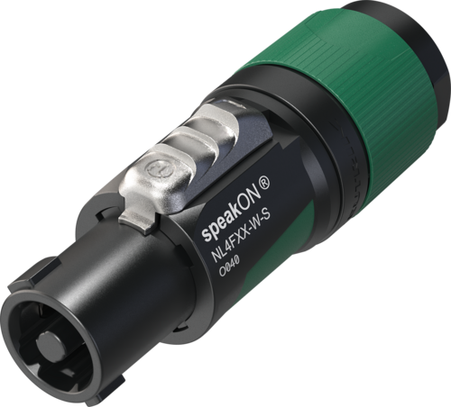 Neutrik 4-polige speakON kabelconnector, schroefklemmen, trekontlasting voor kabeldiameters 6 tot 12mm