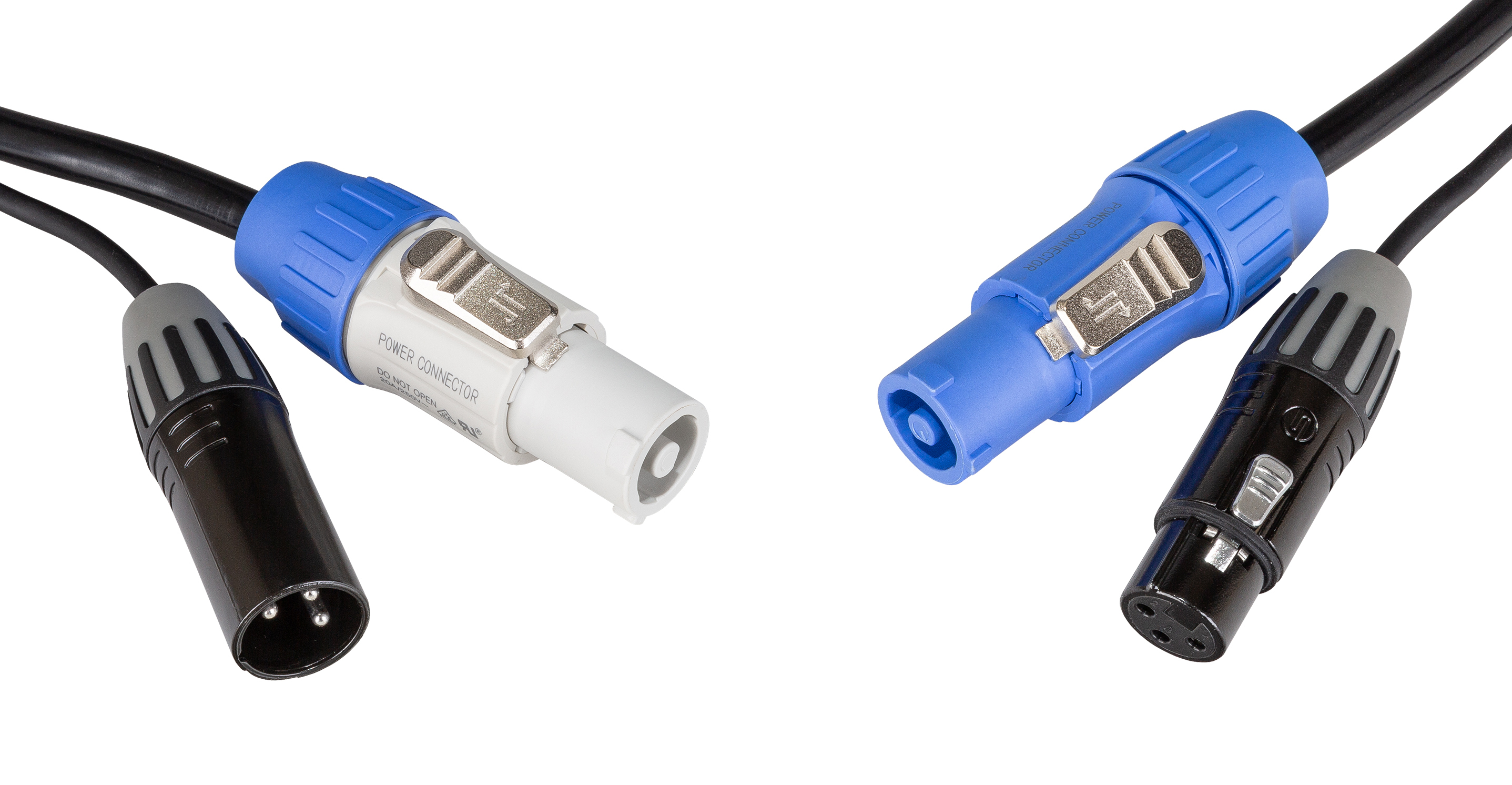 Combi cable with Seetronic XLR 3pin and Powercon compatible connectors, 10m