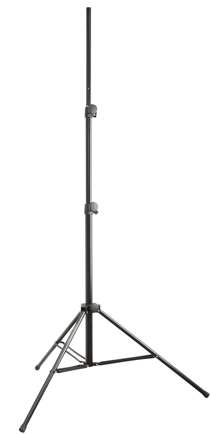All-metal lighting stand with double leg reinforcements