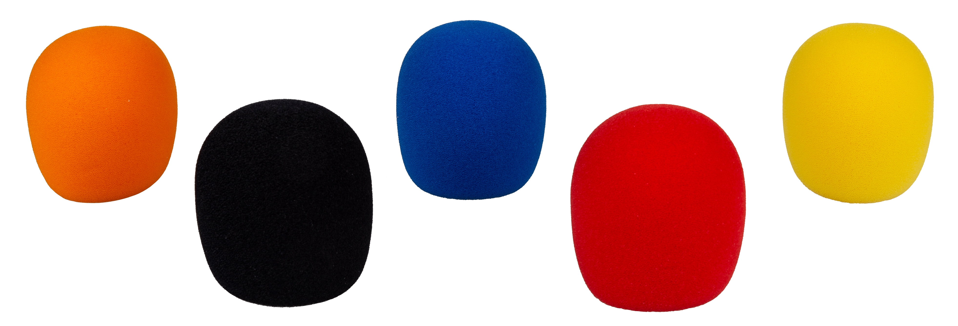 Set of 5 colored foam microphone windscreens